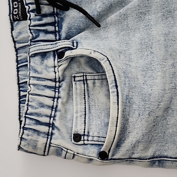 Zoo York Men's Denim Light Blue Jean Jogger Short Faded Size Small - Picture 4 of 14